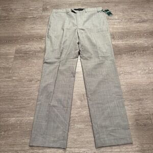 Lauren Ralph Lauren Pants Mens Mens 36 Gray Houndstooth Dress Pants Slacks 36x34